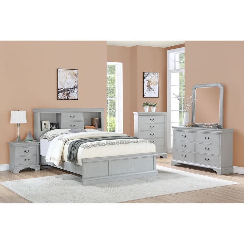 Wooden Nightstand with Two Drawers