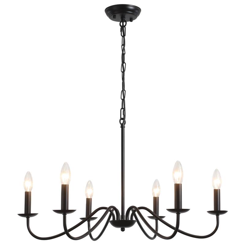 6-Light 27.55-inch Farmhouse Chandeliers for Living Room Foyer Hallway