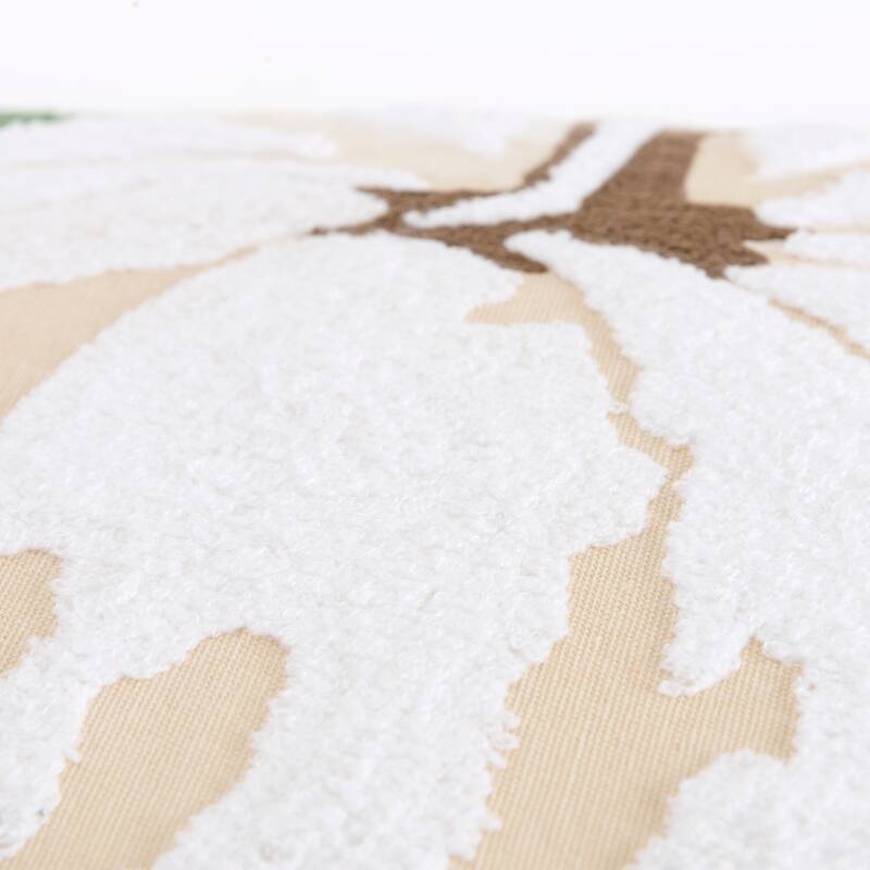 Rizzy Home Ivory/Green Screen Printed Pumpkin Throw Pillow
