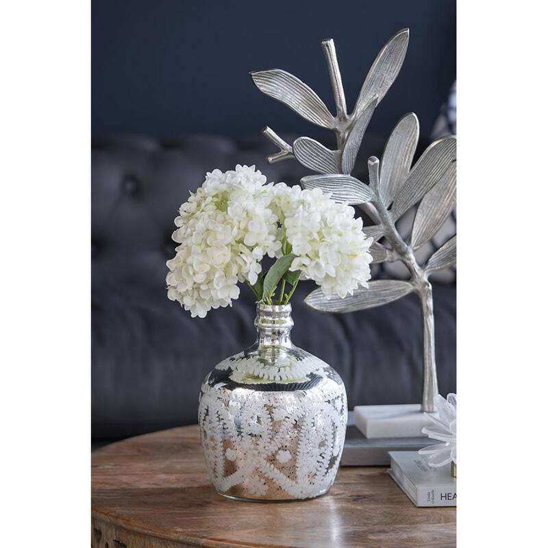 10" Silver Speckle Glass Table Vase - 8.00
