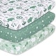 preview thumbnail 1 of 3, The Peanutshell Green Safari Mini Crib, Playard Sheet 3 Pack Set