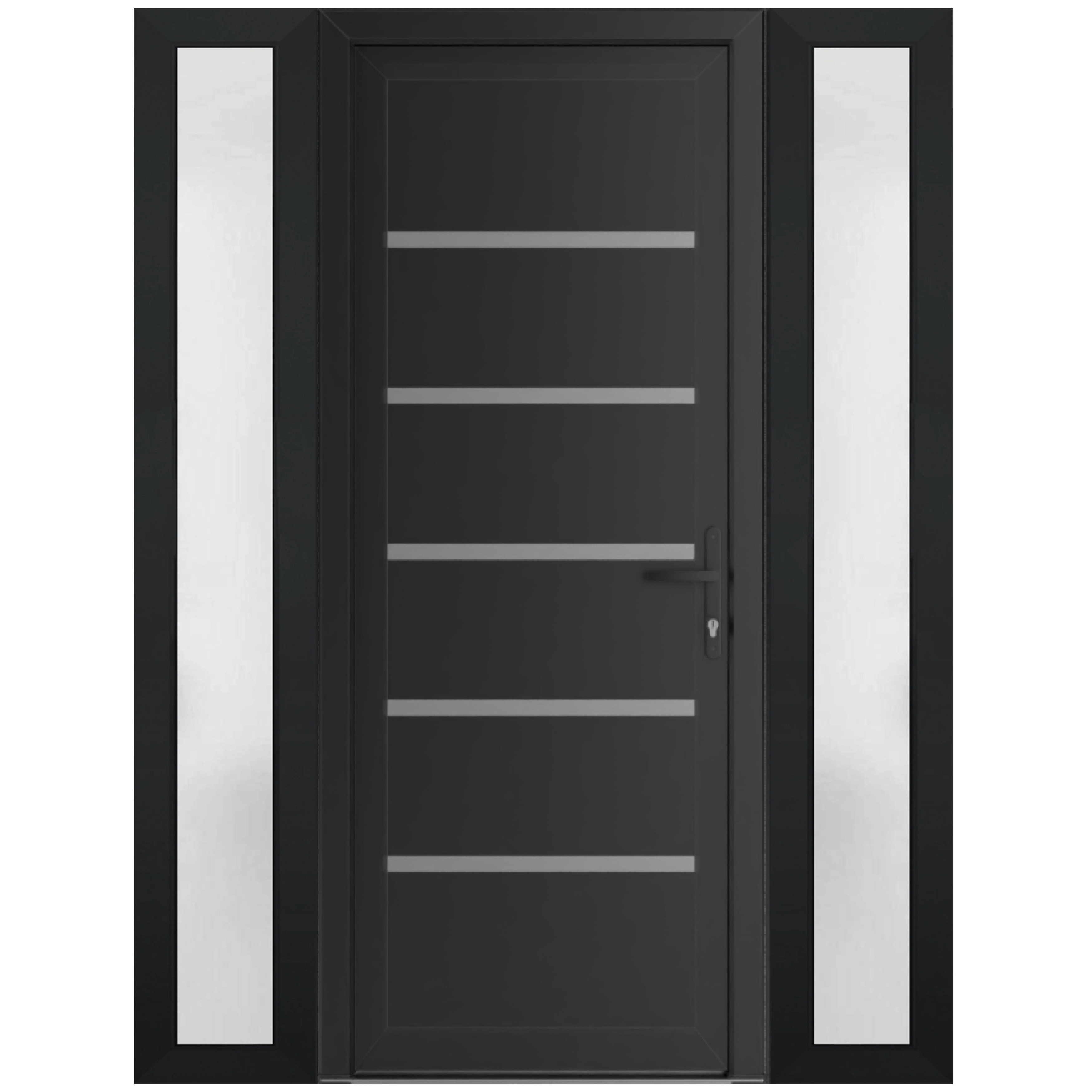 VDOMDOORS Manux 8415 Matte Black uPVC Exterior Door