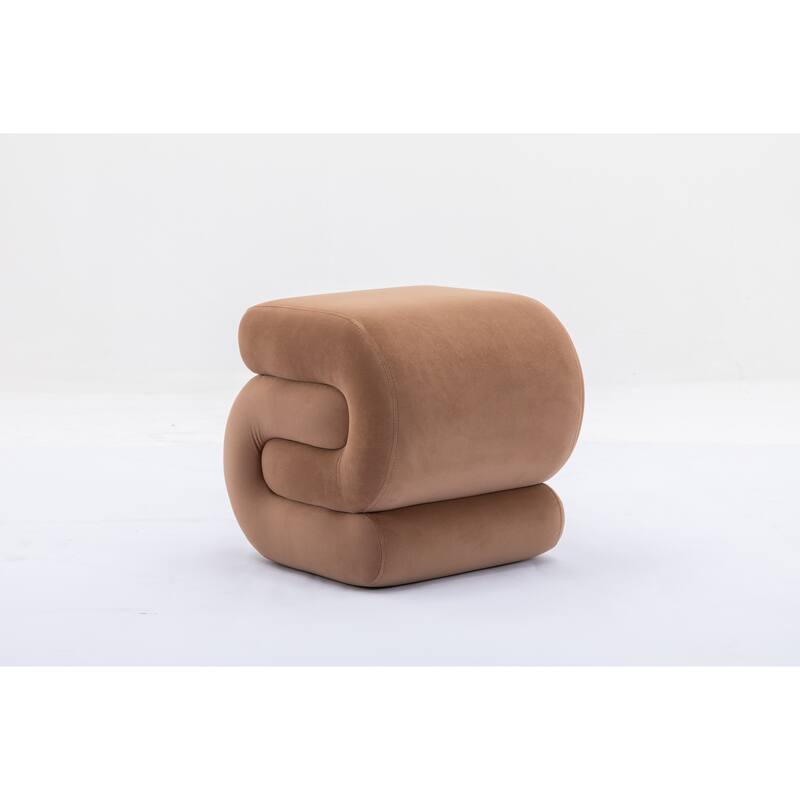 S-shape Velvet Fabric Ottoman Makeup Stool Footstool