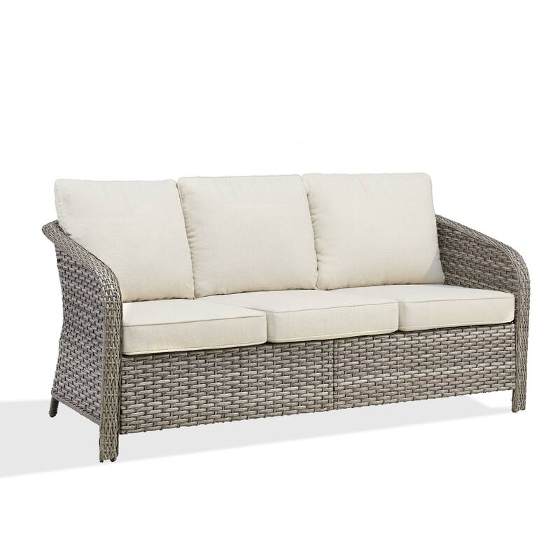 Pocassy Outdoor Patio Wicker Sofa Chair Furniture Set
