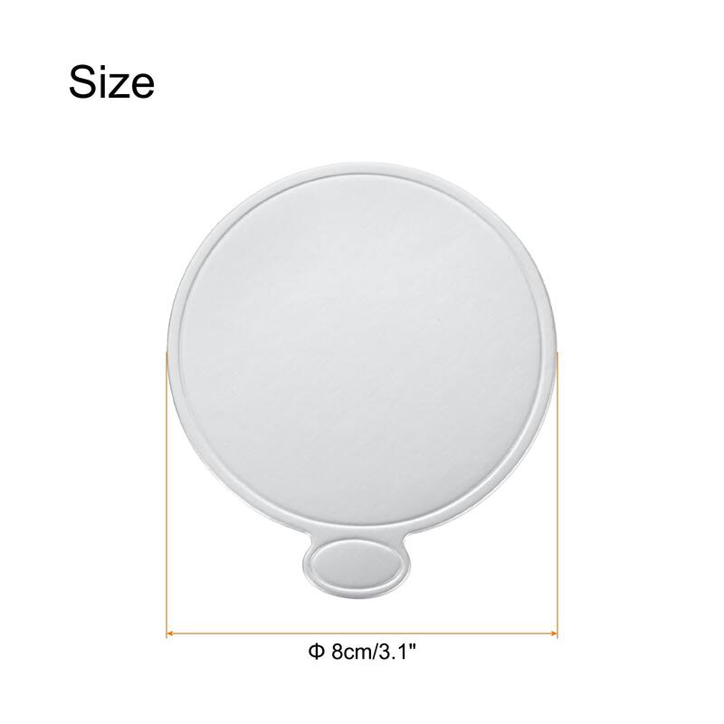 100pcs Mini Cake Boards, Mousse Cake Cardboards Round for Cake Bases - Silver Tone - 8 cm/3.1 inch