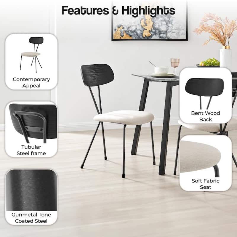 NPD Furniture Elise Fabric Dining Side Chair (Set of 4)