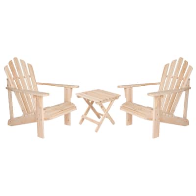 Alder Solid Wood Adirondack Chair with Table Set