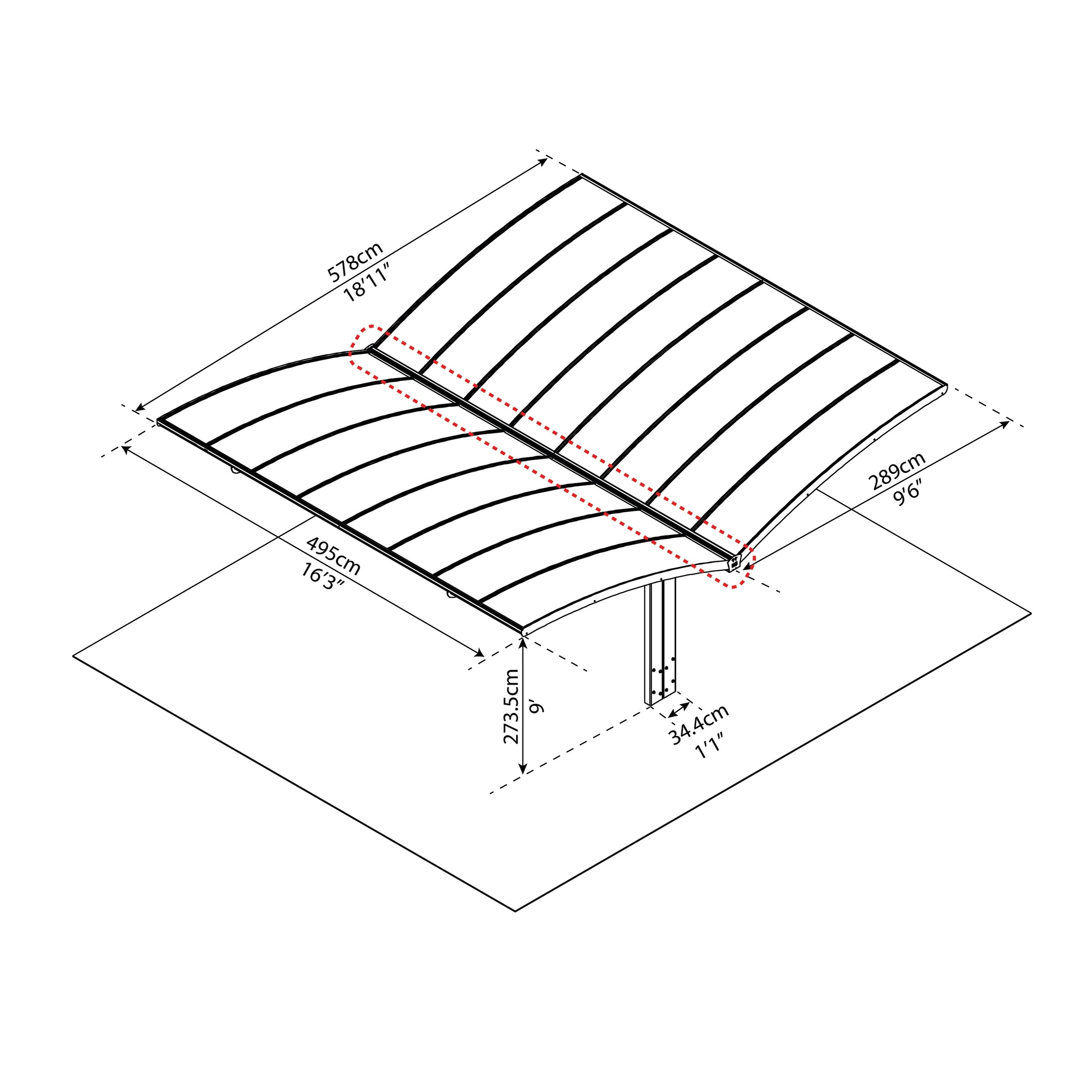 Arizona Breeze/Wave Gray Double Wings Shape Carport with Solid Roof Panels