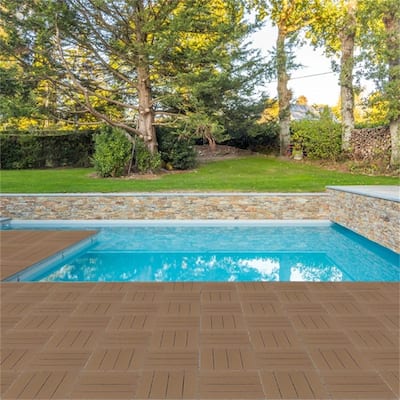 27 Pack, 11.4"x11.4" Plastic Waterproof Interlocking Deck Tiles