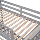 preview thumbnail 10 of 13, Wooden Twin Over Full Bunk Bed With 6 Drawers And Shelves, Grey