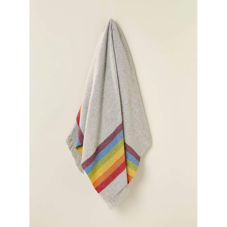 Pride Grey Multi, Shetland Pure New Wool Throw Blanket