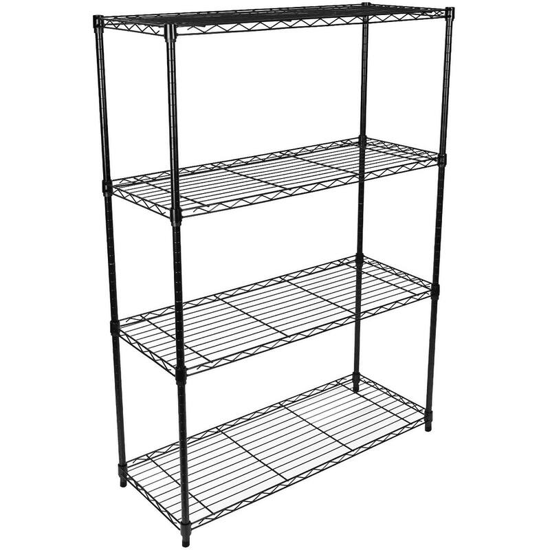 Simple 4Tier Heavy Duty Storage Shelving Unit with Wheel and