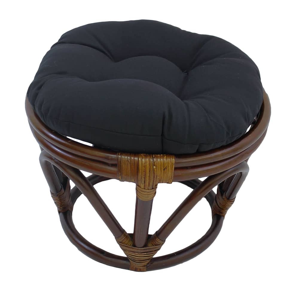 18-inch Round Twill Footstool/Ottoman Cushion (Cushion Only) - 18 x 18