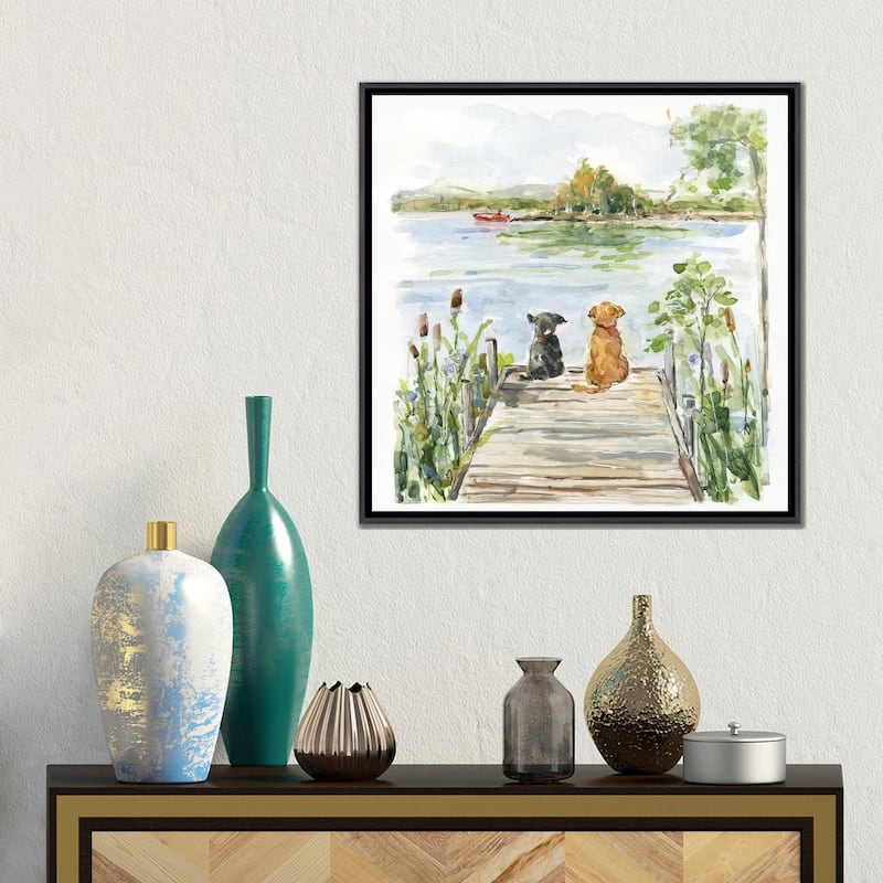 iCanvas "Lake Buddies" by Sally Swatland Framed