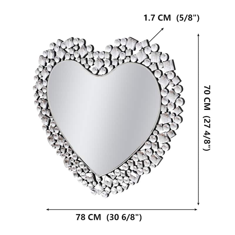 Crystal Accent Heart Wall Mirror