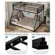 preview thumbnail 6 of 21, Furniture of America Jackson Modern Metal Twin over Full Low Profile Bunk Bed with Reversible Ladder