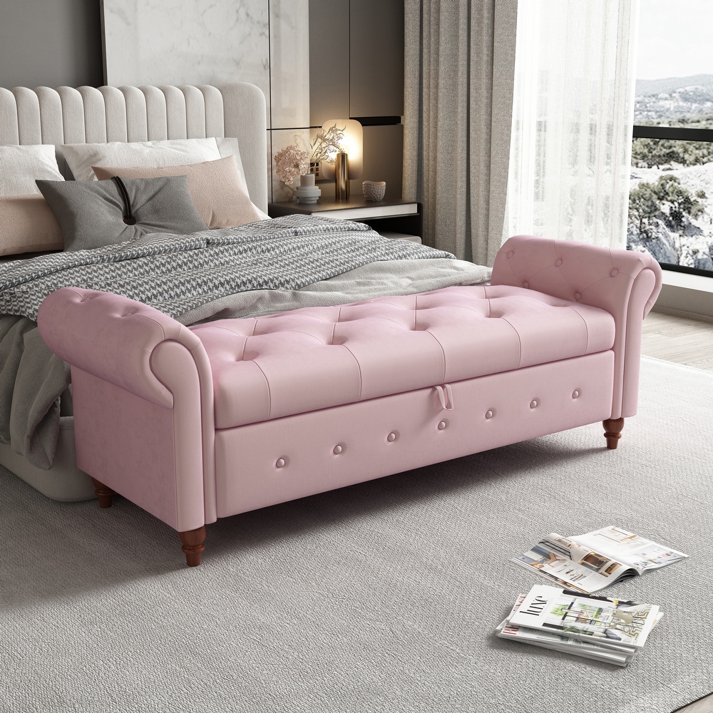 Pink store bed bench