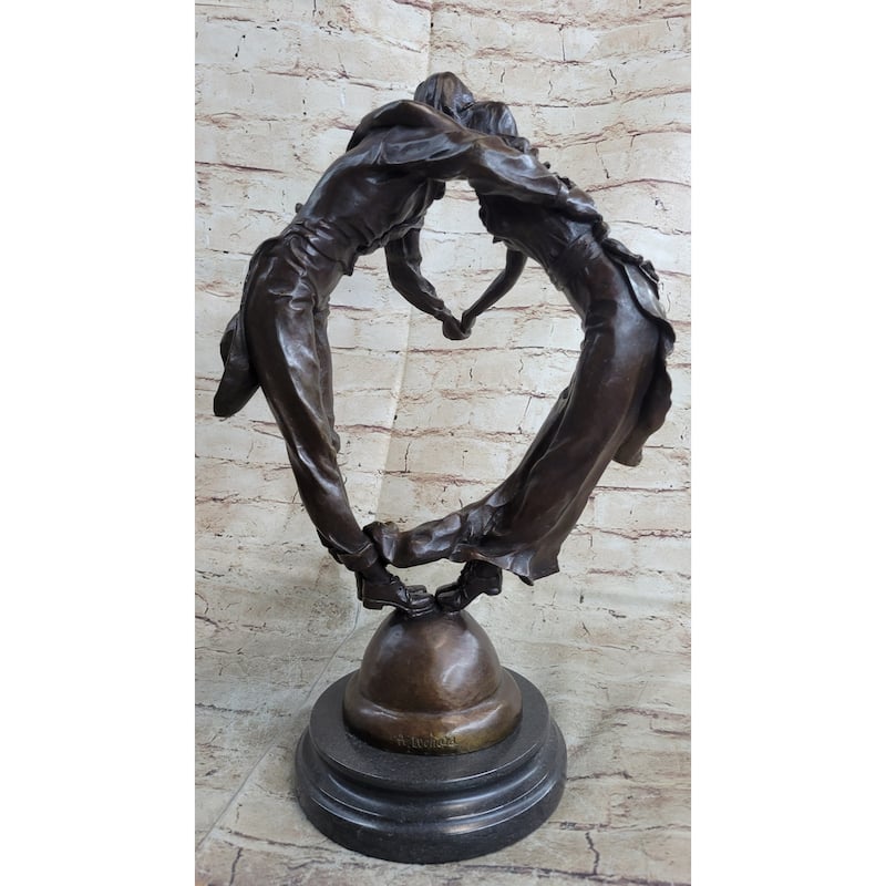 Bronze Art Deco Sculpture Statue Home Decor Couple Dancing Romantic Holiday Gift