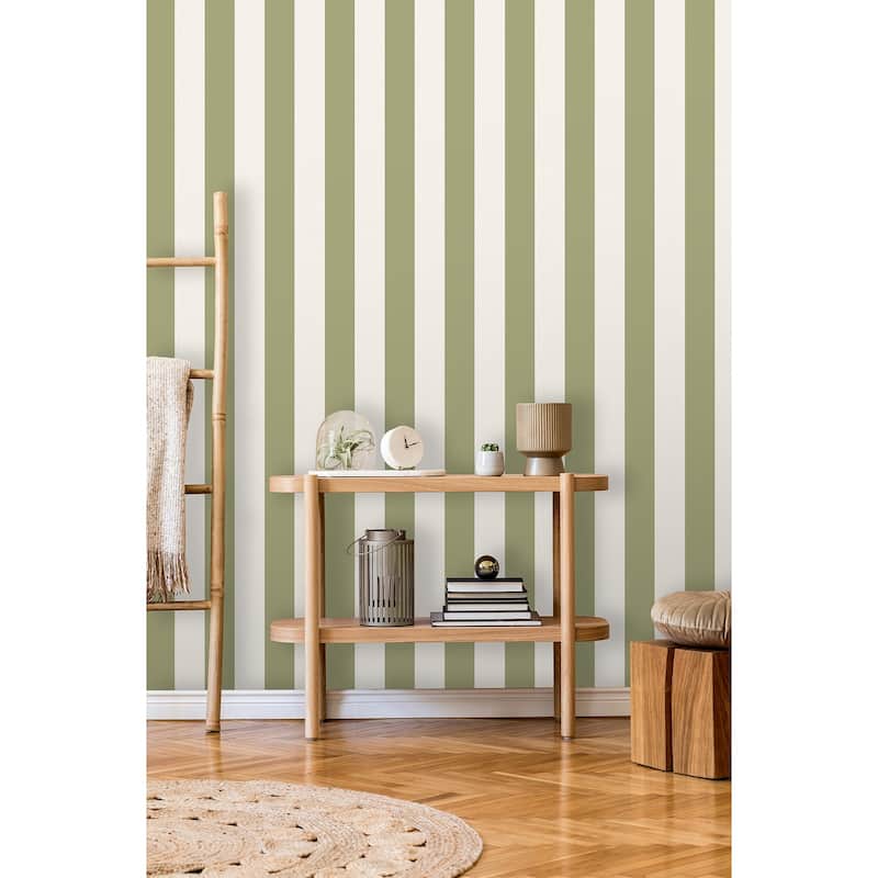 Fine Decor Tavish Sage Stripe Wallpaper