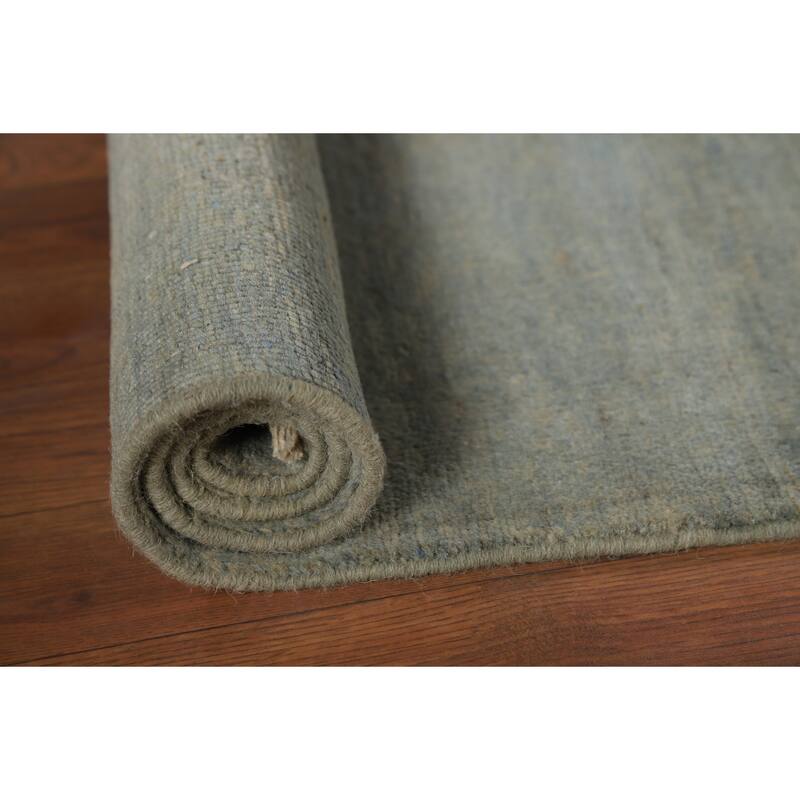 Hand Knotted Oriental 100% Wool Carpet Modern Stripe Greys & Charcoal Gabbeh Area Rug - 3' 10'' X 2' 8''