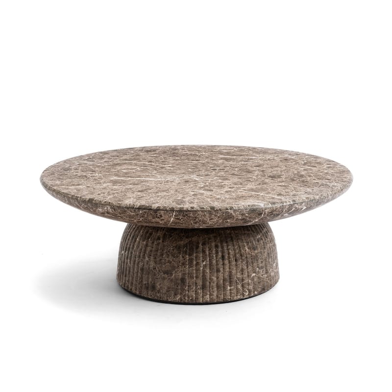 Studio London Maddox Single Round Coffee Table Stone Marble Effect