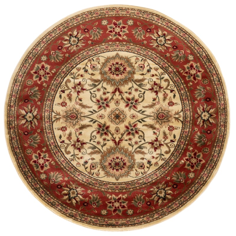 SAFAVIEH, Lyndhurst Marsha Traditional Area Rug - 6' Round - Ivory/Rust