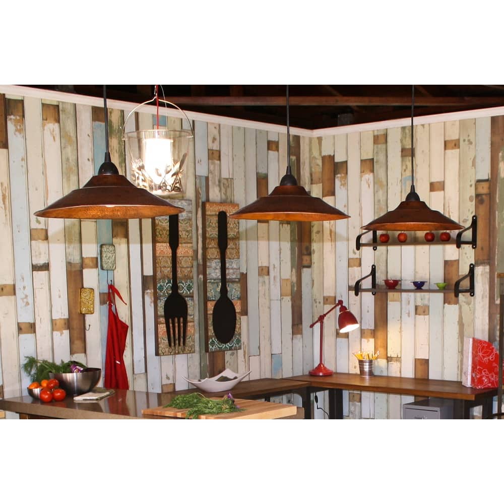 Hammered Copper 13-in Large Pendant Light Shade in Oil Rubbed Bronze (SH-L400DB)