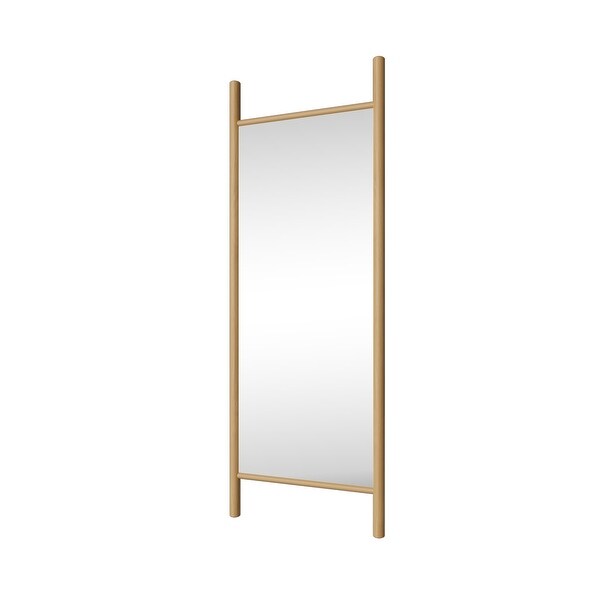 Solid Wood Right Angle Rectangular Full Length Mirror with Stand