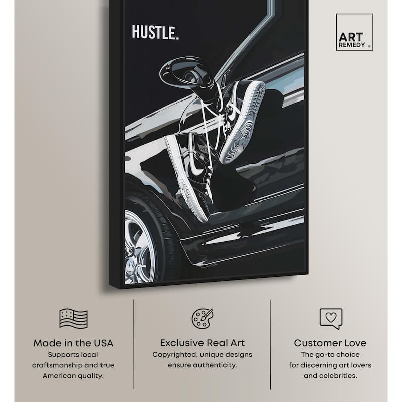 Sneaker Lace Car Canvas by Art Remedy