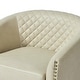 preview thumbnail 79 of 79, 2 Set Tufted PU Vegan Leather Swivel Barrel Chair with Nailheads Trim