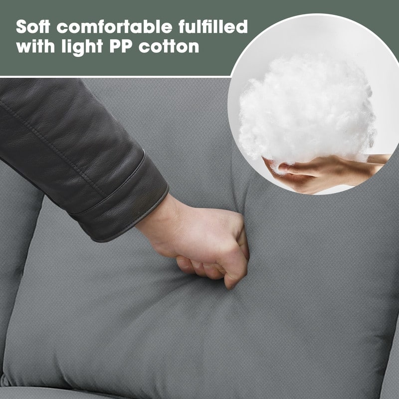 112" Modern Upholstered Sectional Sofa with Ottoman and 3 Pillows