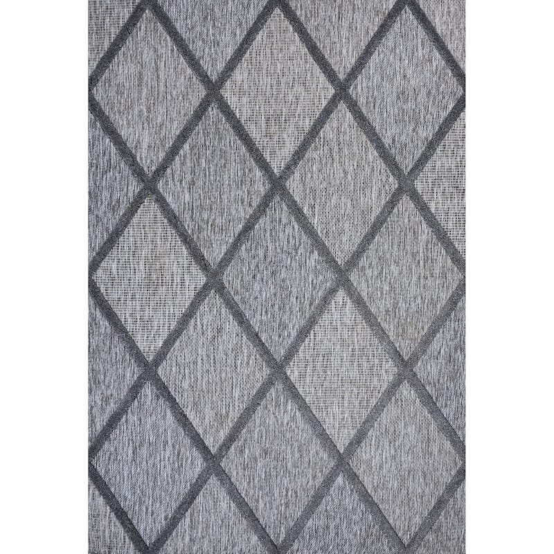 JONATHAN Y Talaia Diamond Trellis Indoor/Outdoor Area Rug - 4 X 6 - Dark Gray