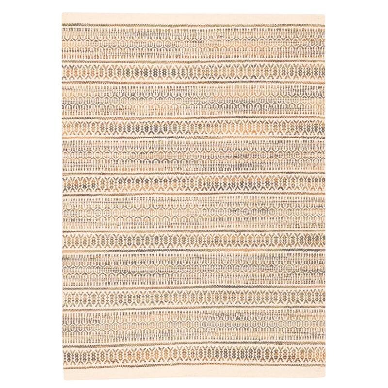 ECARPETGALLERY Flat-Weave Nevada Cream Kilim - 5'3 x 7'3