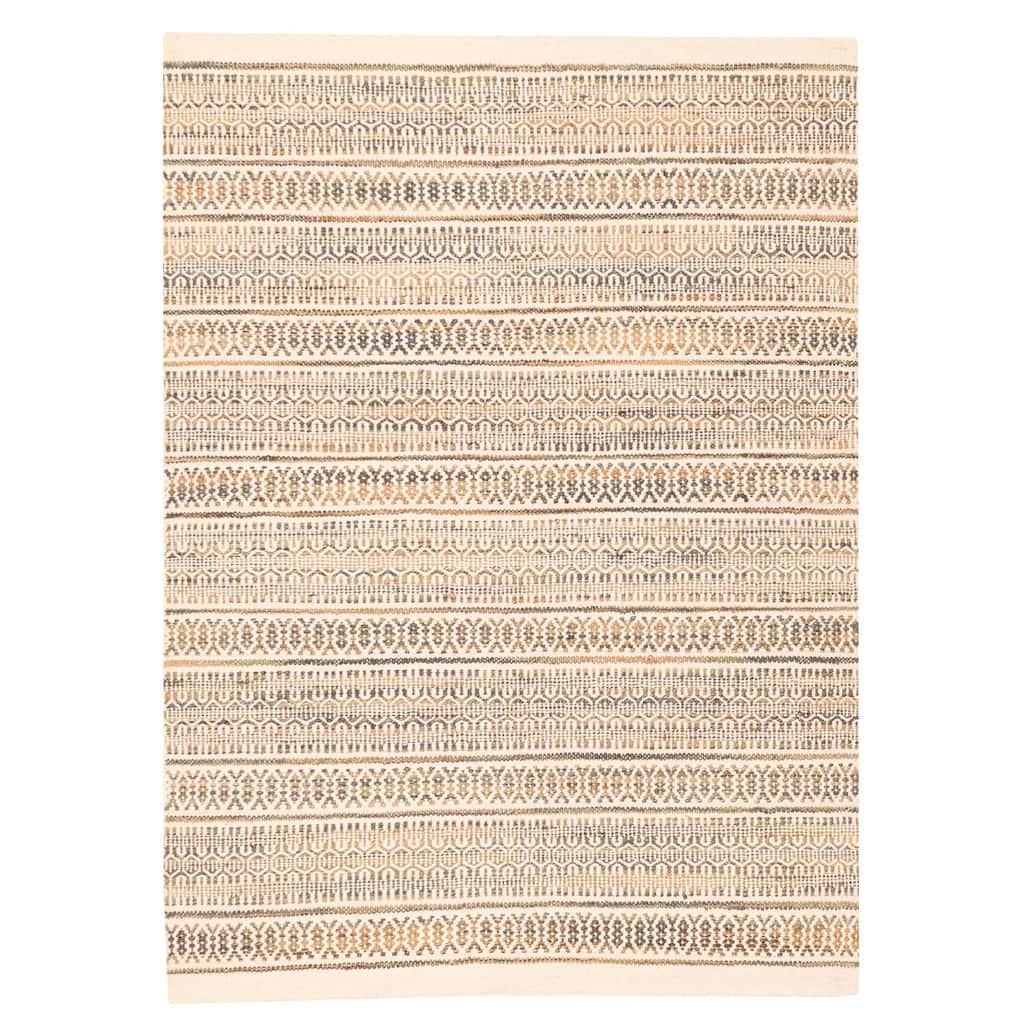 ECARPETGALLERY Flat-Weave Nevada Cream Kilim - 5'3 x 7'3