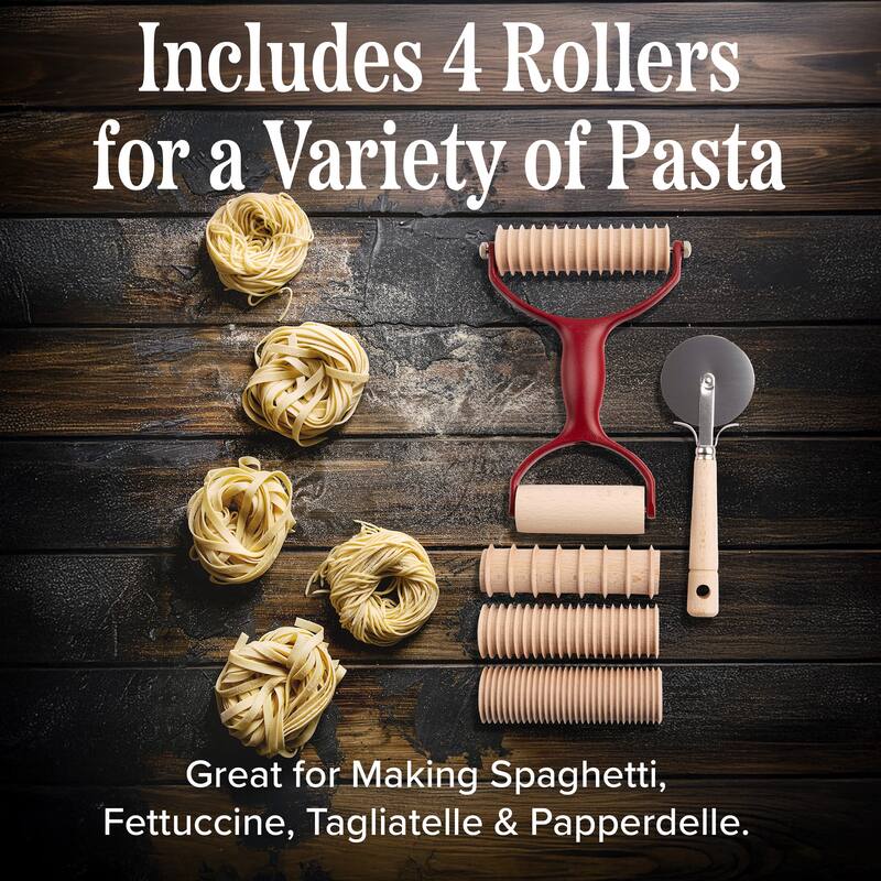 Classic Cuisine 7 Pcs Pasta Making Tools with Pasta Cutter and Rollers