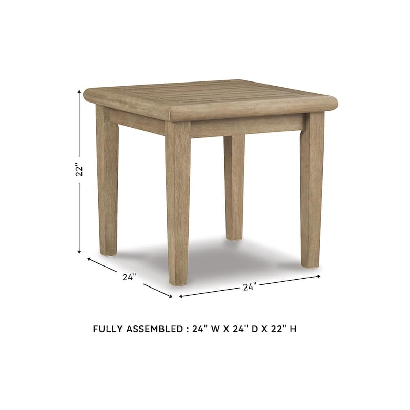 Signature Design by Ashley Gerianne Outdoor Brown Square End Table - 24" W x 24" D x 22" H