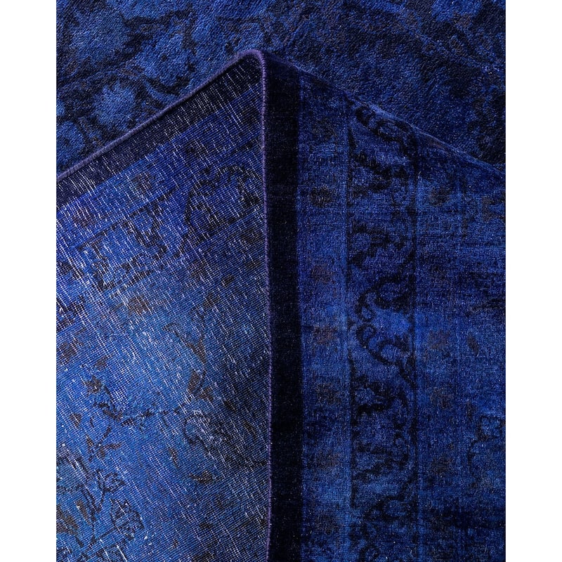 Fine Vibrance, One-of-a-Kind Hand-Knotted Area Rug - Purple, 6' 2" x 9' 5" - 6' 2" x 9' 5"