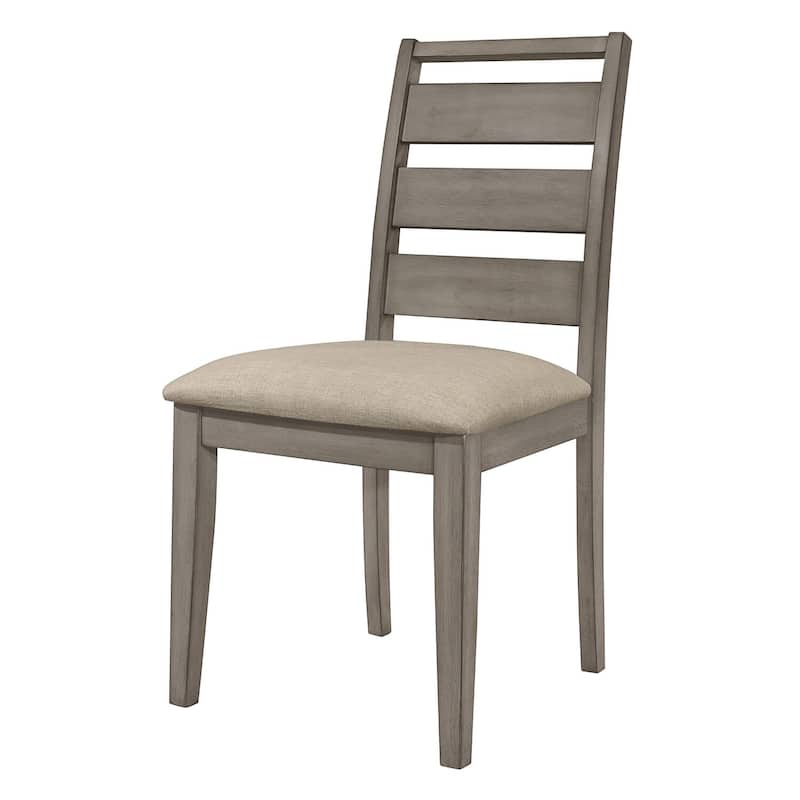 Gray/Greige Fabric Upholstered Wood Frame Dining Chair, Set of 2, Sturdy Dining Chair for Dining Rooms - 19.5