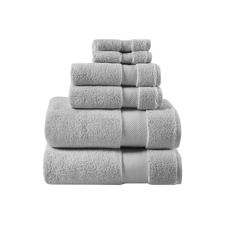 Madison Park Signature Splendor 1000gsm 100-percent Cotton 6 Piece Towel Set - Grey