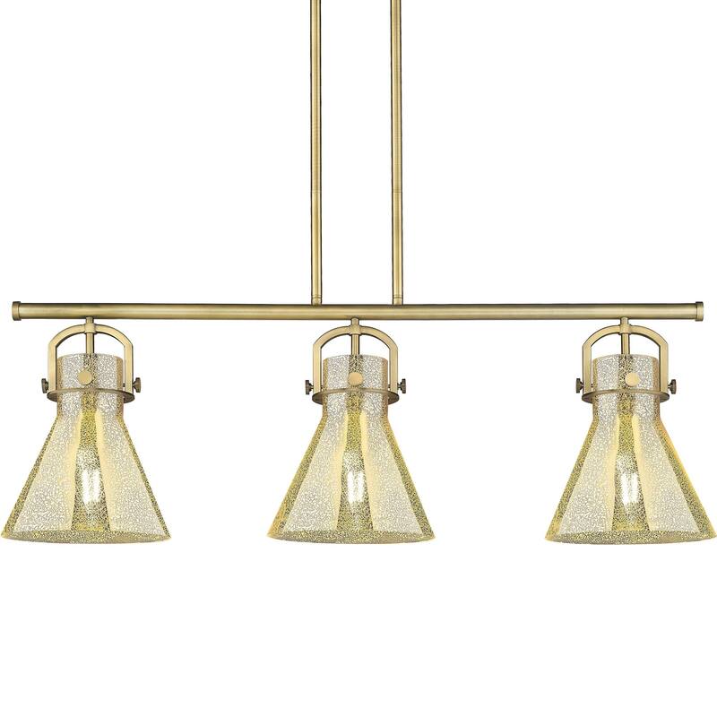 Innovations Lighting 410-3I-16-42 Newton Cone Linear Newton Cone 3 - Brushed Brass / Mercury