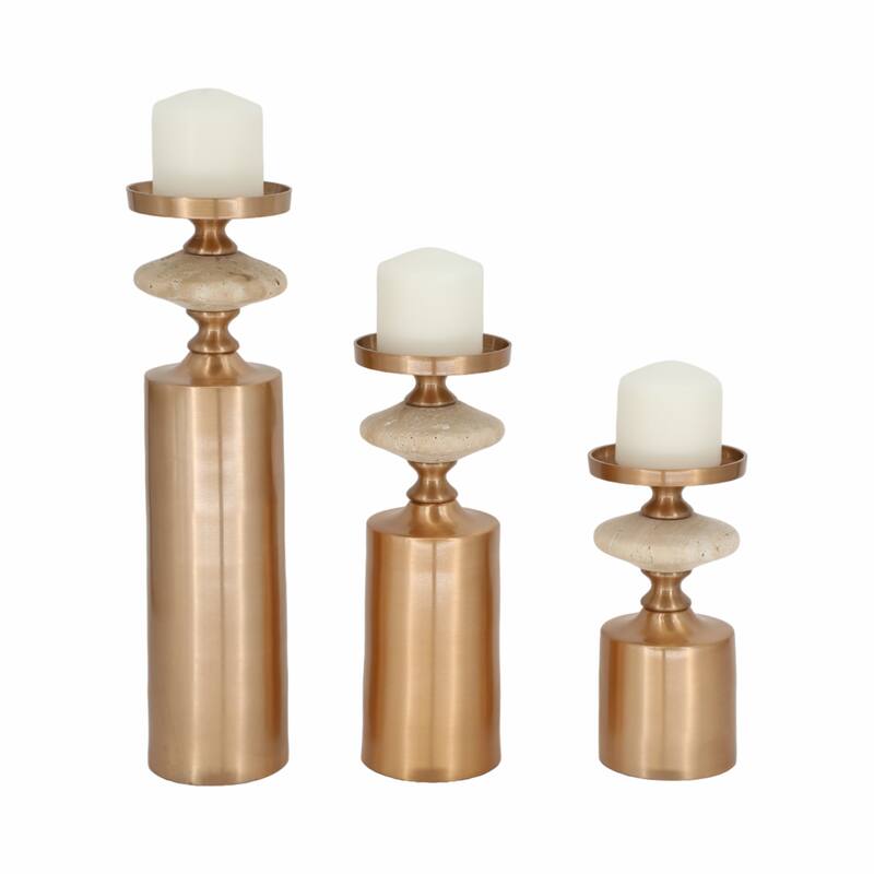 Modern Decorative Candle Holders with Silhouettes- Set of 3 - 9" - 12"