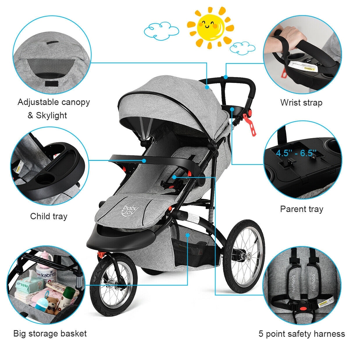 how to fold stroller baby