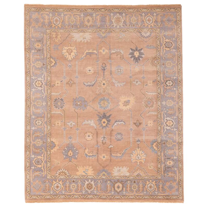 ECARPETGALLERY Hand-knotted Modern Oushak Brown Wool Rug - 8'1 x 9'11