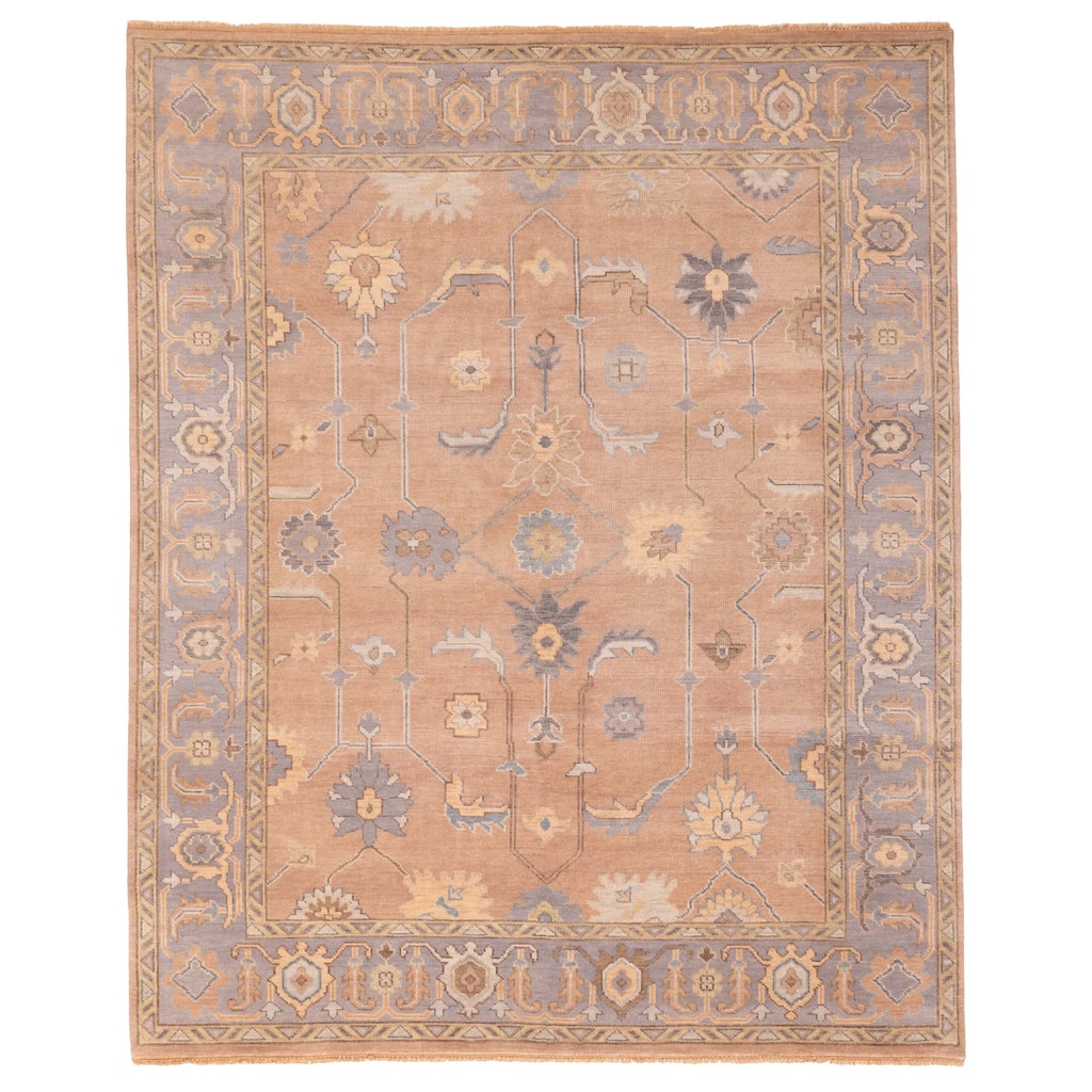 ECARPETGALLERY Hand-knotted Modern Oushak Brown Wool Rug - 8'1 x 9'11