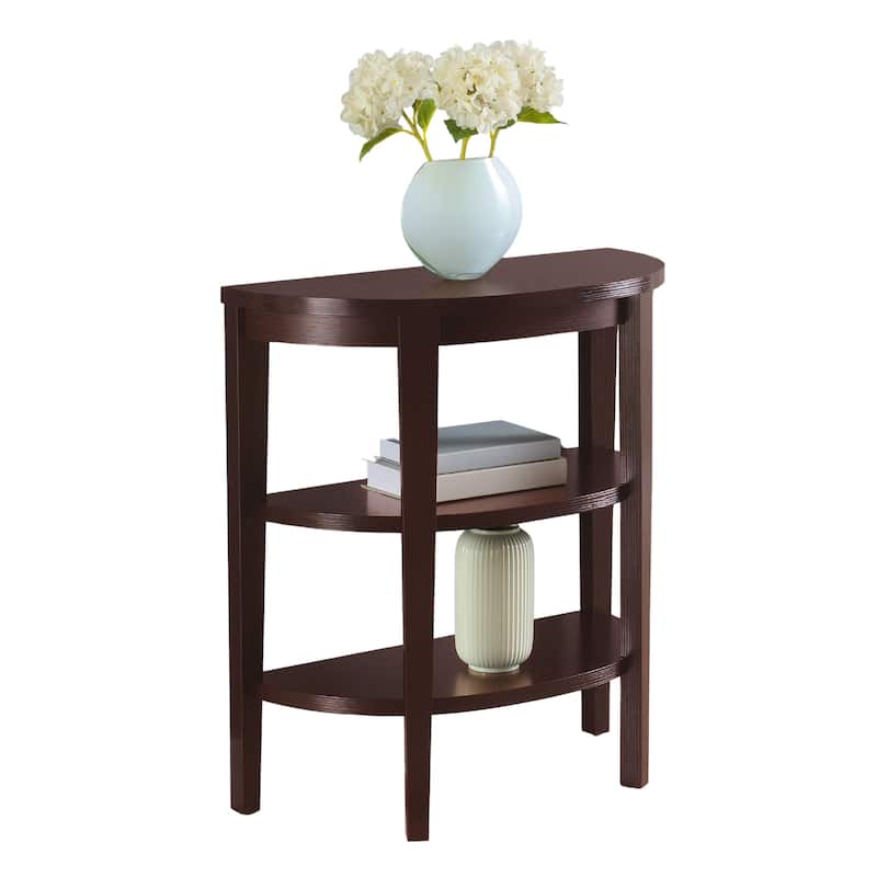 Convenience Concepts Newport Half-Circle Console Table with Shelves