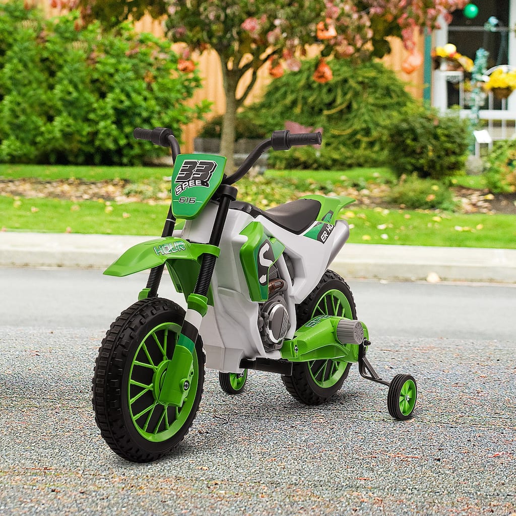 12V Kids Electric Bike with Rear Wheel Drive, Exclusive Kids Car with Training Wheels, Practical Electric Motorcycle