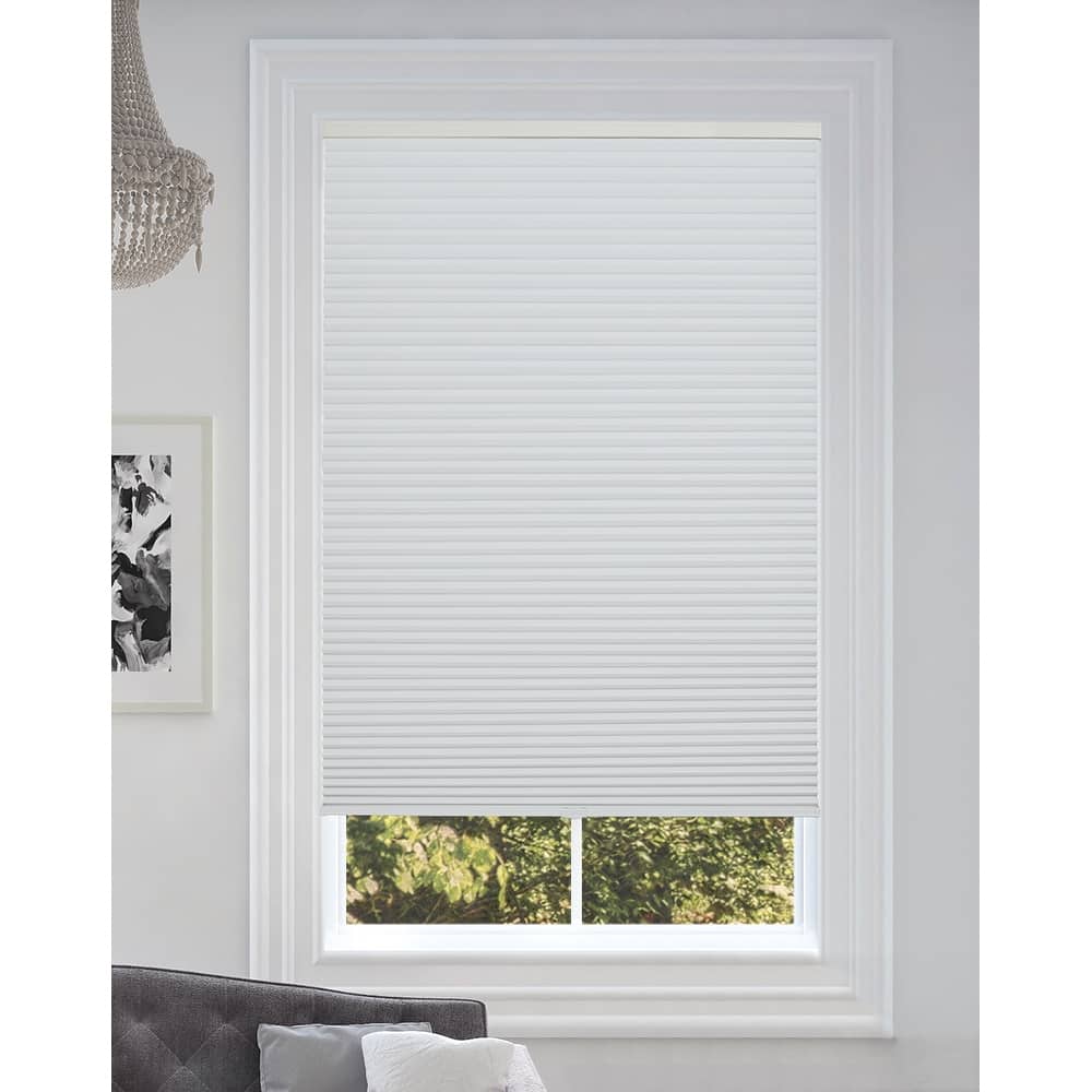 BlindsAvenue Cordless Blackout Cellular Honeycomb Shade, 9/16" Single Cell, White