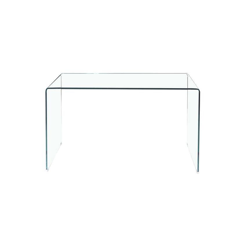 HomeRoots 43" Clear Glass Solid Console Table - 43.30 in. x 29.50 in. x 13.70 in.
