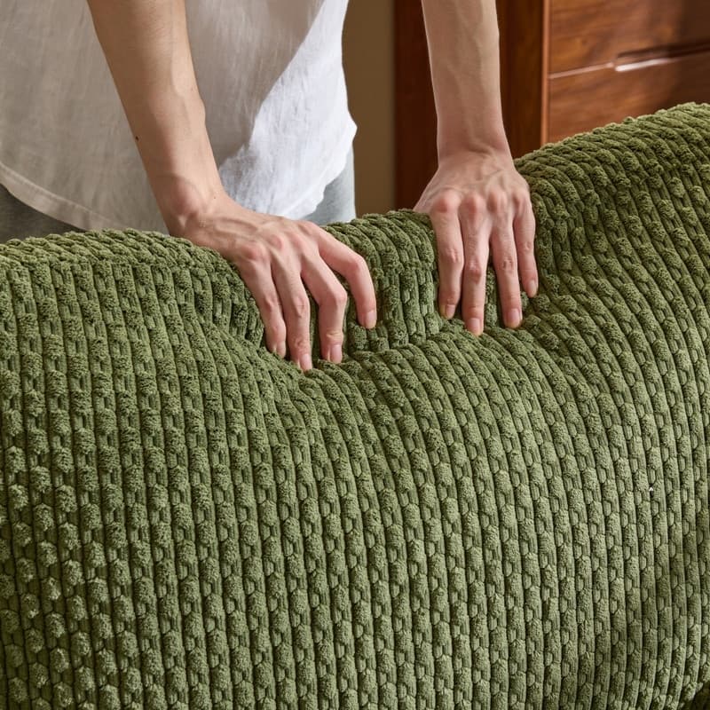 Modern Farmhouse Velvet Upholstery Loveseat With Solid Wood Frame Compact 2-Seater Couch For Small Space