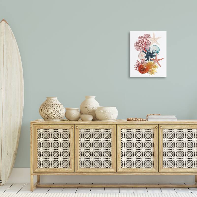 Stupell Coral & Undersea Creatures Canvas Wall Art Design By Ramona Murdock